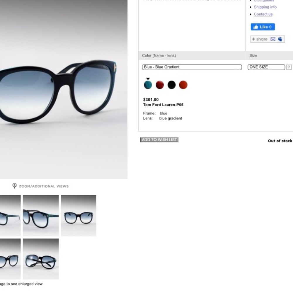 Tom Ford hard to find Lauren gradient Sunglasses